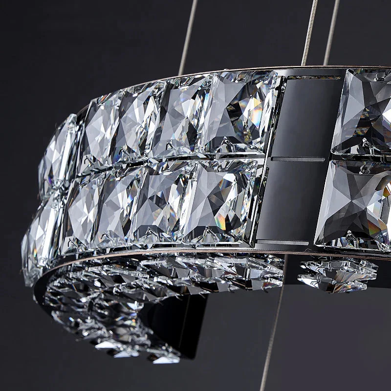 Aysha Black Crystal High Ceiling Entryway Light Fixture - Image 4