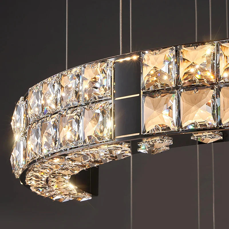 Aysha Black Crystal High Ceiling Entryway Light Fixture - Image 5