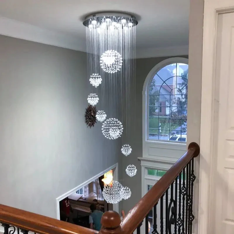 Ball Design Extra Large Crystal Chandelier for High Ceiling