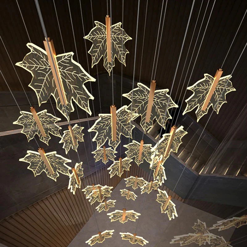 Bely Nordic Gold Long Stairwell Chandelier - Ceiling Light - Image 3