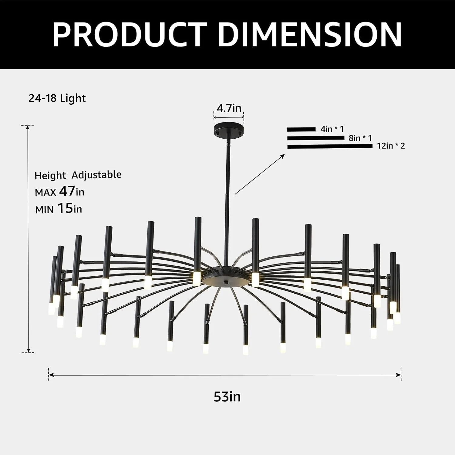 Berny Ceiling Modern Chandelier 12/18/24 Lights - Image 10