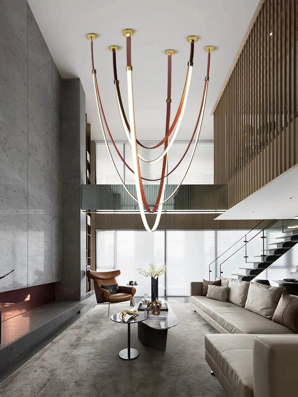 Beza Leather Belt Pendant Light