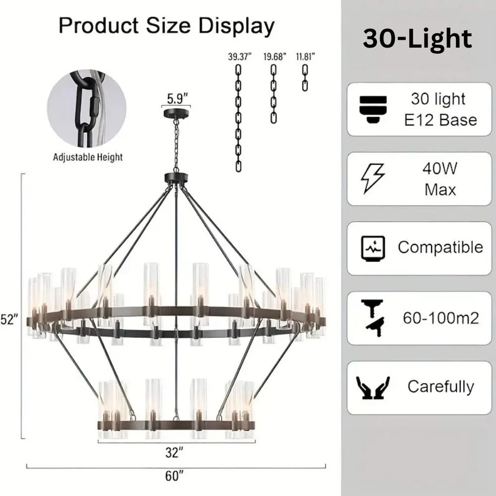Binna Double Wagon Wheel Chandelier - Image 10