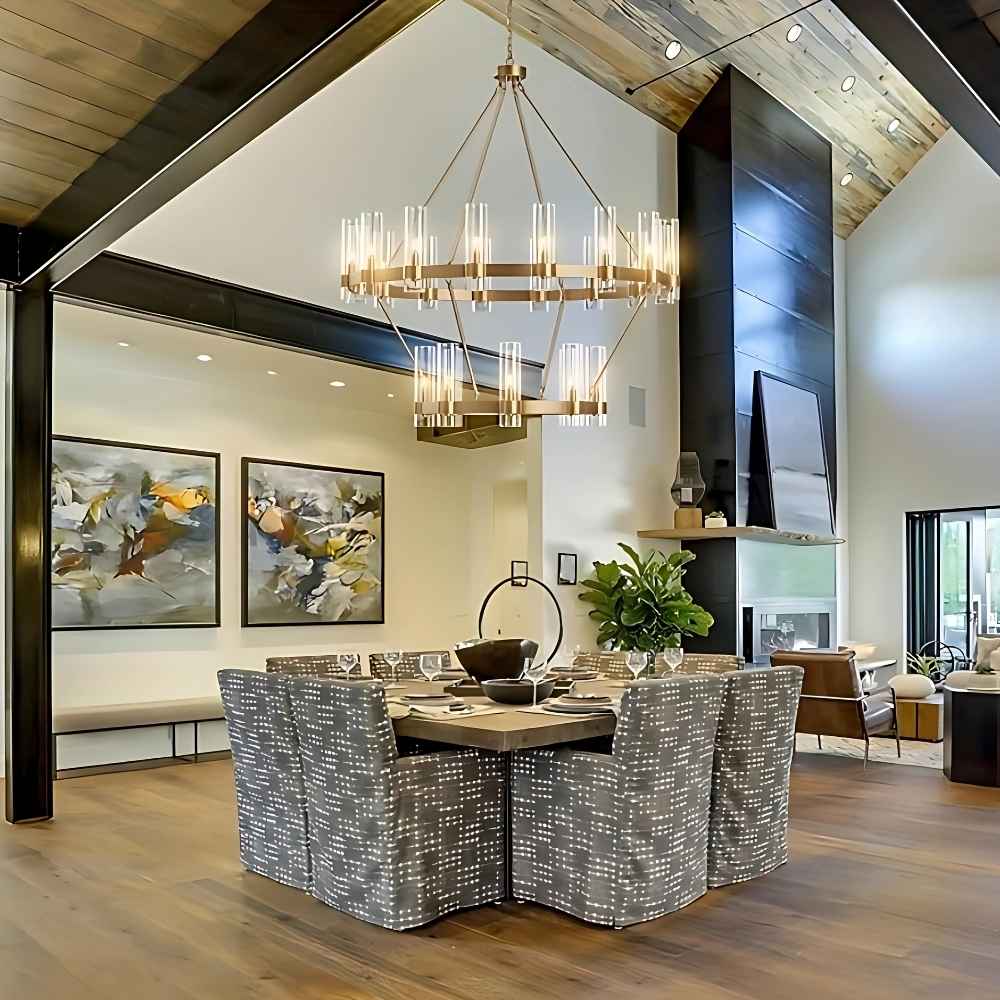 Binna Double Wagon Wheel Chandelier - Image 3