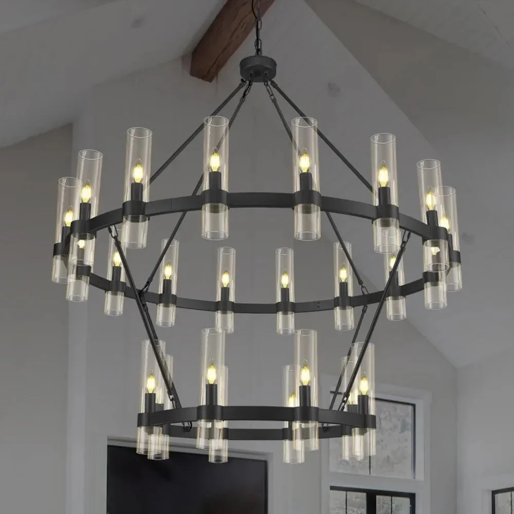 Binna Double Wagon Wheel Chandelier - Image 4