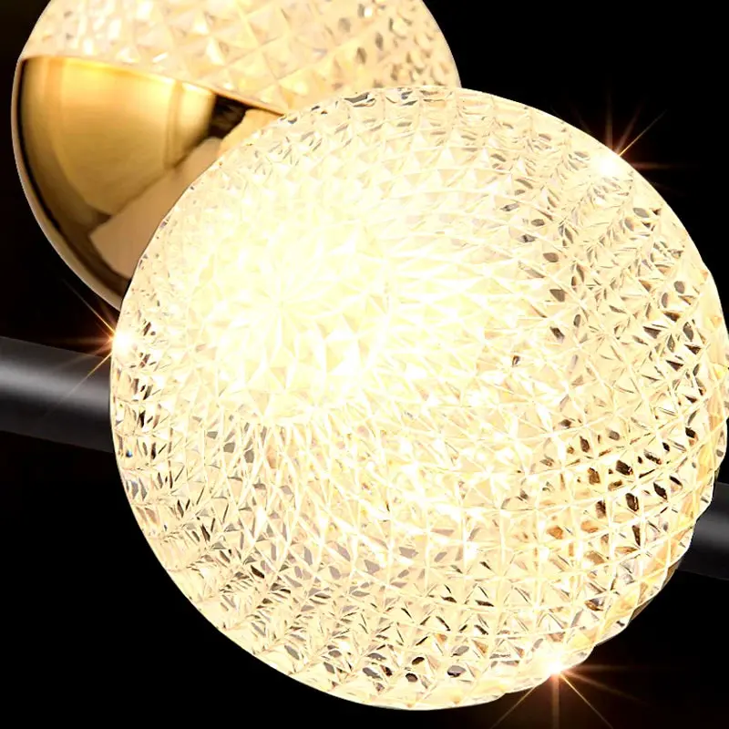 Black and Gold Acrylic Globe Chandelier 8/10 Light - Image 6
