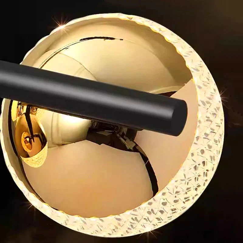 Black and Gold Acrylic Globe Chandelier 8/10 Light - Image 7