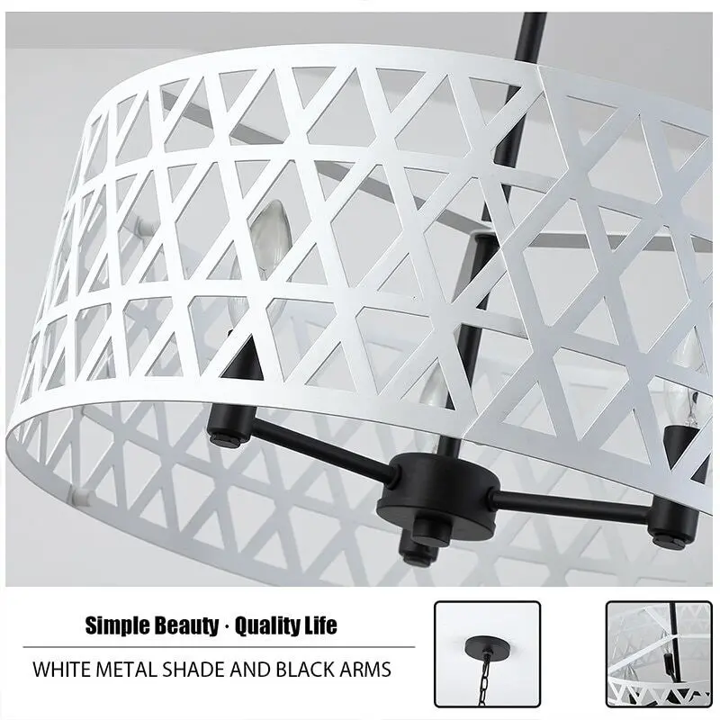 Black and White Drum Chandelier - Image 4