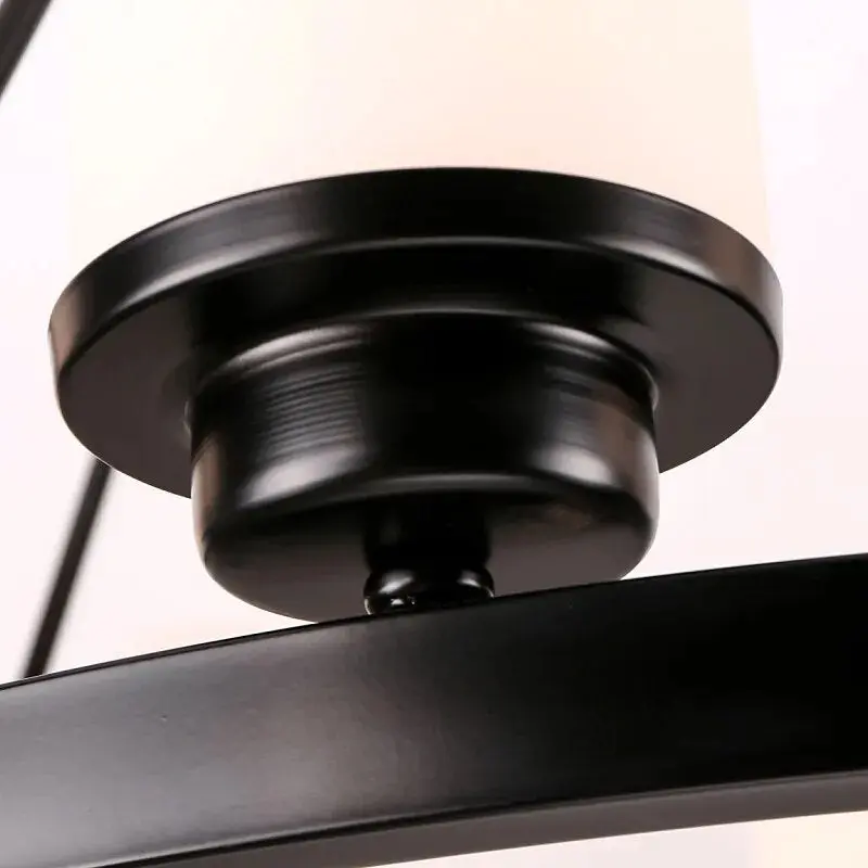 Black Candlestick Rustic Chandelier with Shades - Image 5
