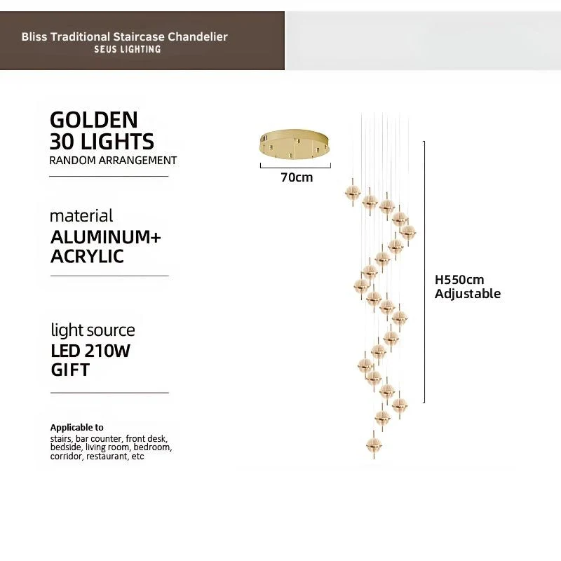 Bliss Traditional Staircase Chandelier - Image 5