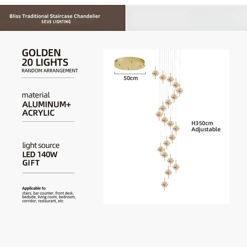 Bliss Traditional Staircase Chandelier - Image 6