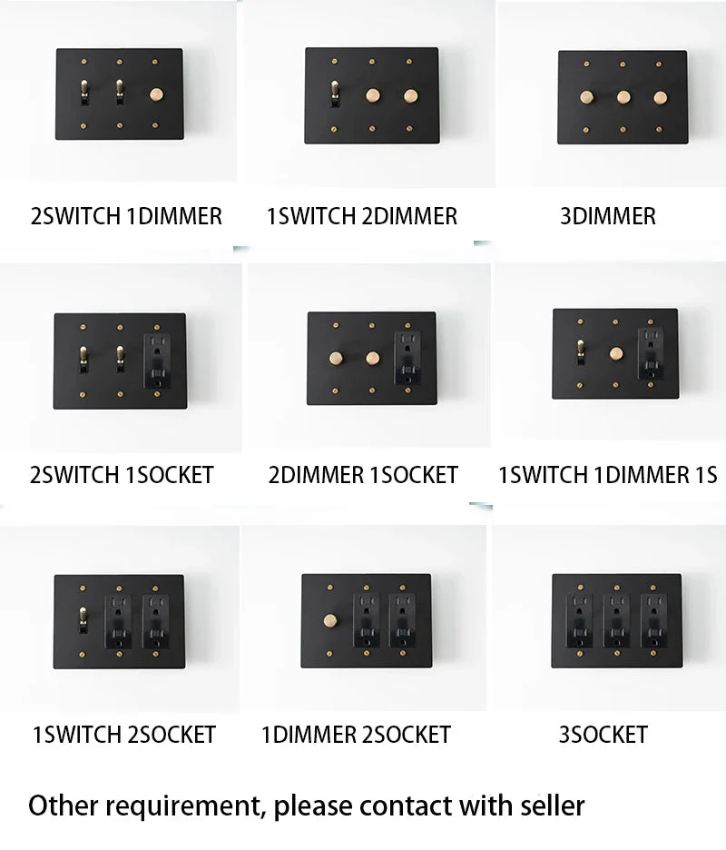 Brass Toggle Light Dimmer & Switch & Wall Plate - 3 Gang - Image 3