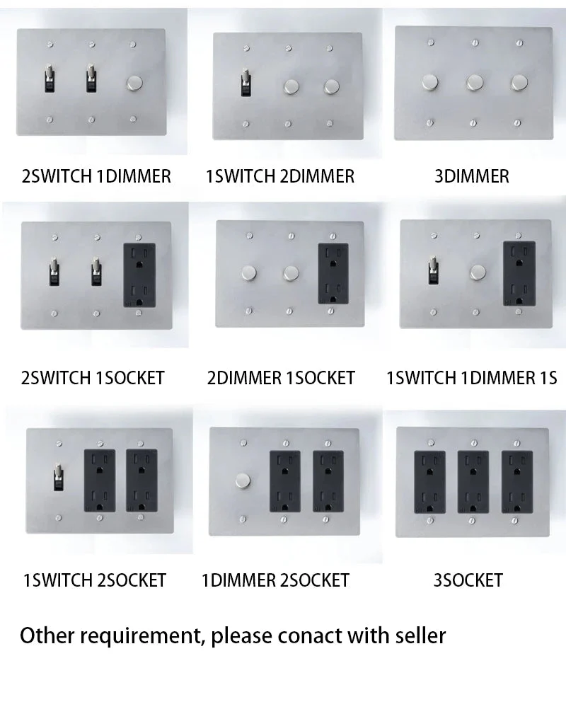 Brass Toggle Light Dimmer & Switch & Wall Plate - 3 Gang - Image 5