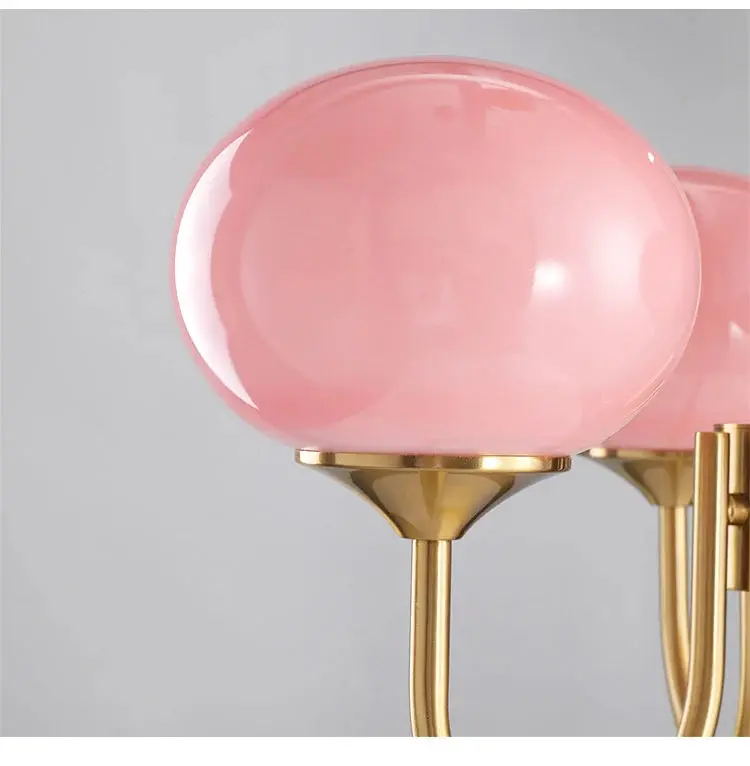 Bubble Pink Glass Marshmallow Chandelier - Image 8