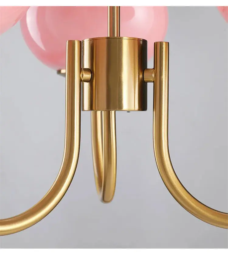 Bubble Pink Glass Marshmallow Chandelier - Image 9