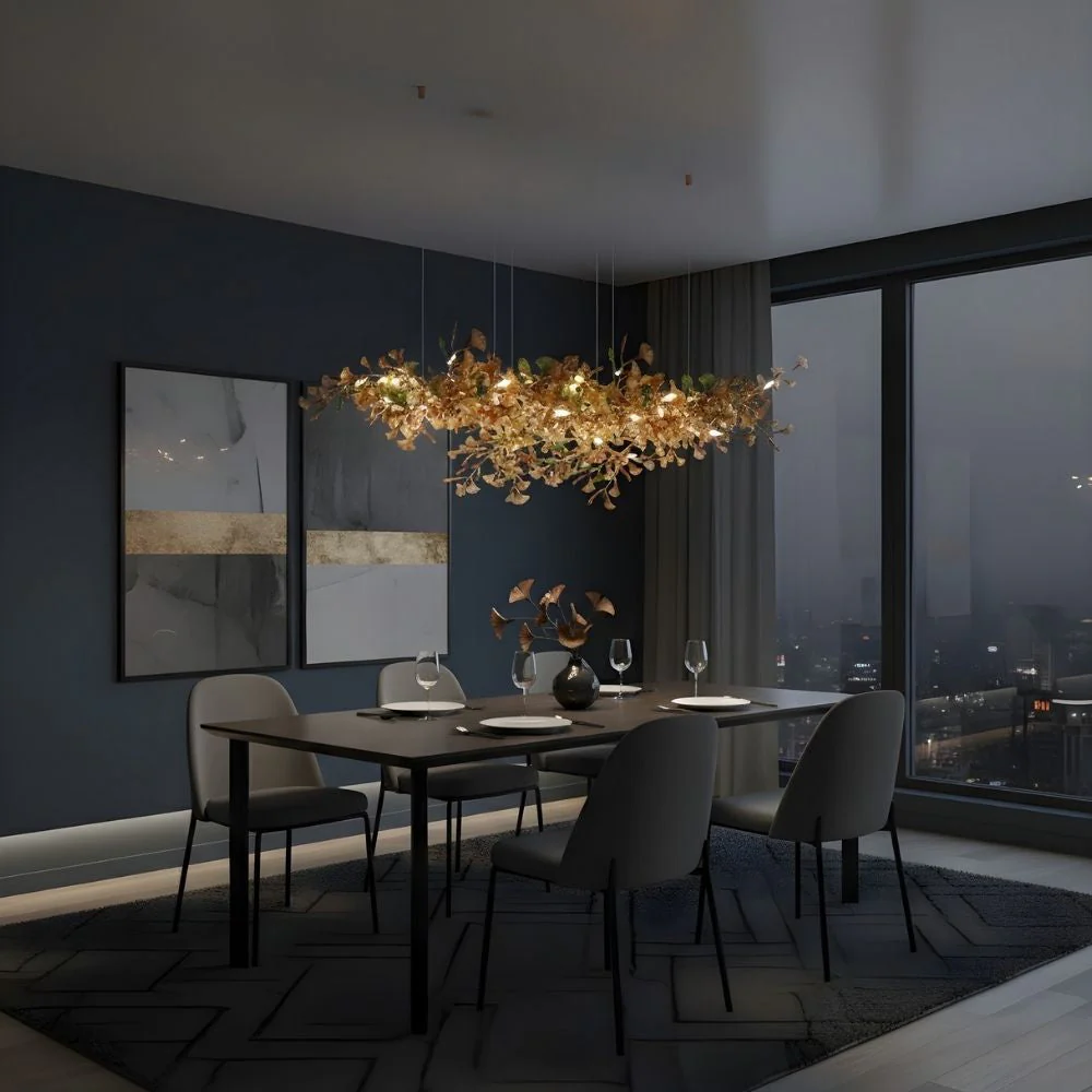 Calla Ginko Leaf Linear Chandelier - Image 2