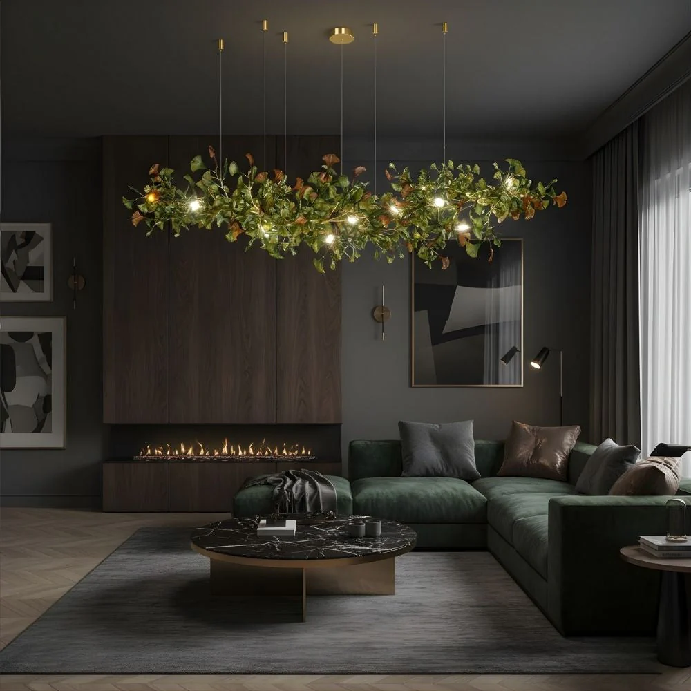 Calla Ginko Leaf Linear Chandelier - Image 3