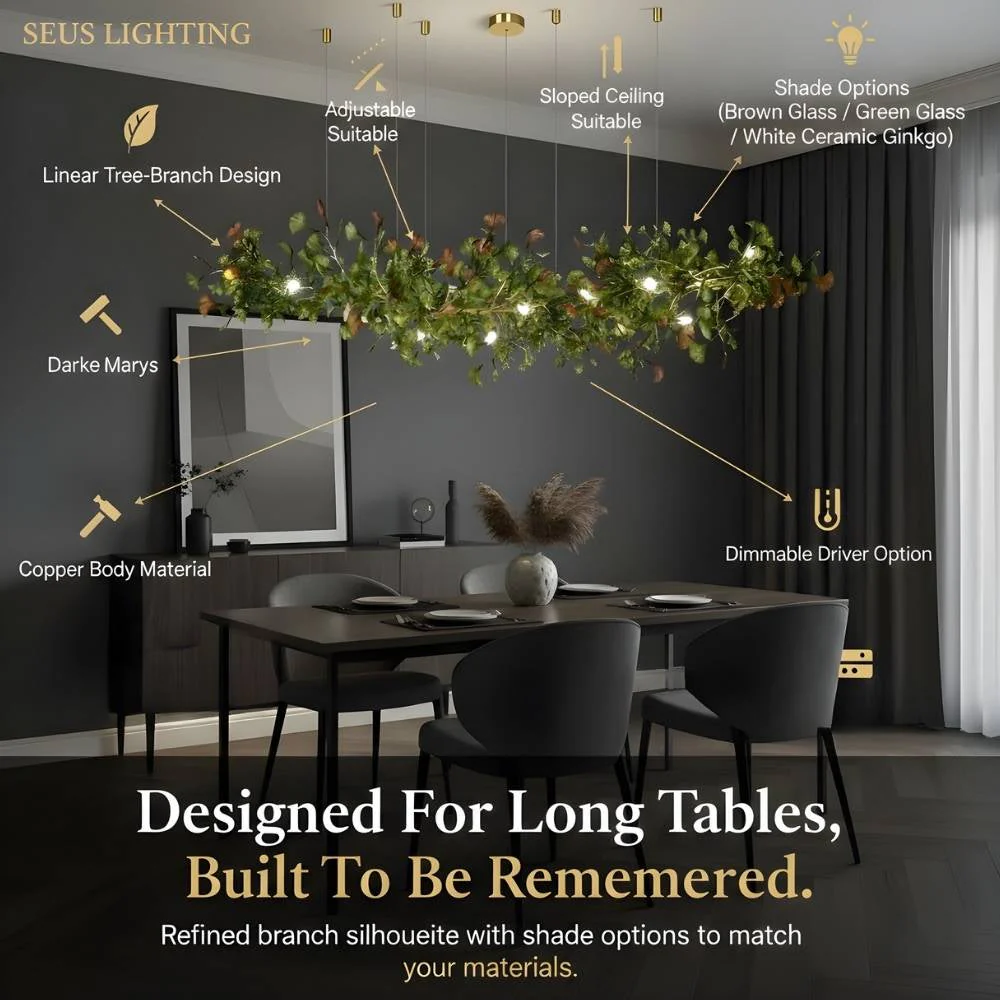 Calla Ginko Leaf Linear Chandelier - Image 6