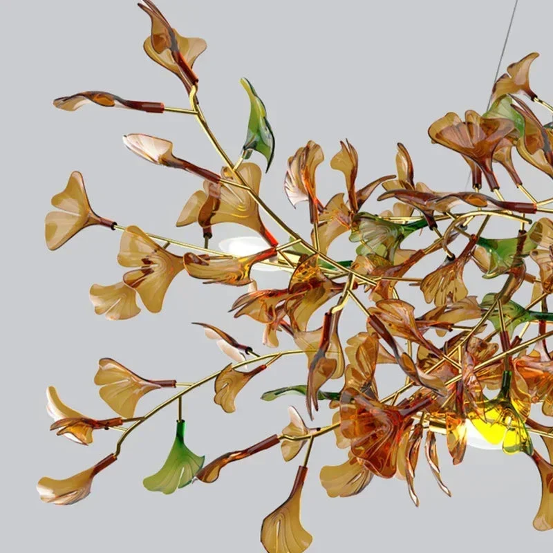 Calla Ginko Leaf Linear Chandelier - Image 7