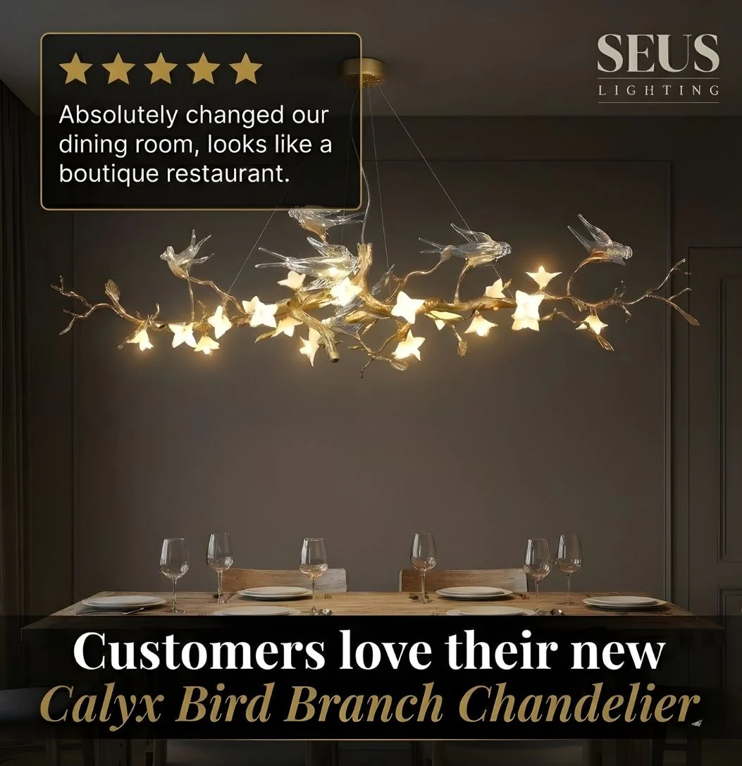 Calyx Bird Branch Chandelier for Dining Room - Image 6
