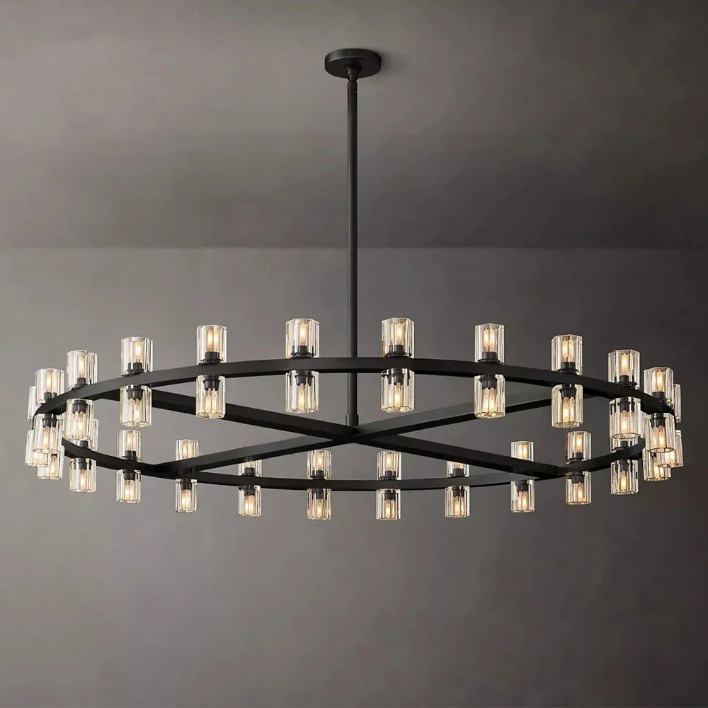 Circular Pendant Light with Crystal Glass Shades - Image 2