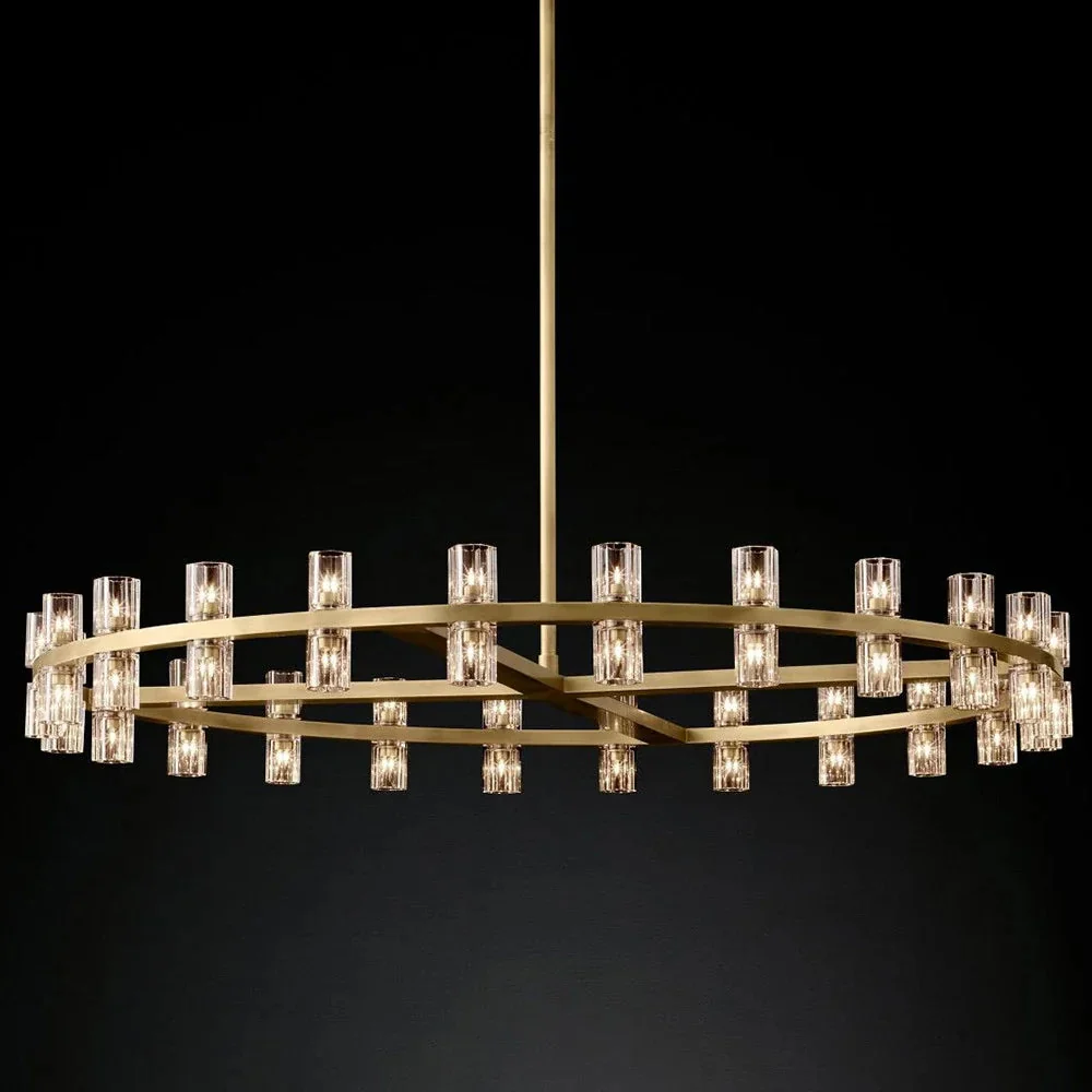 Circular Pendant Light with Crystal Glass Shades - Image 3