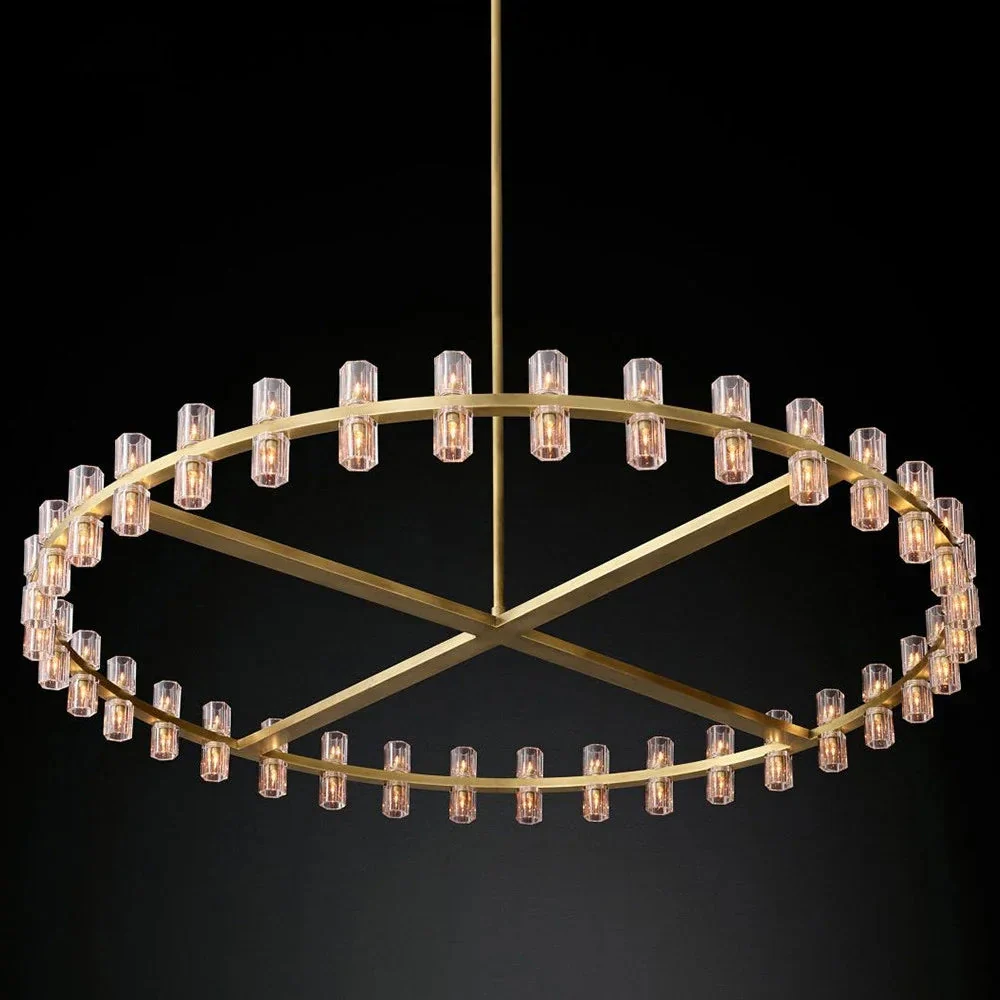 Circular Pendant Light with Crystal Glass Shades - Image 4