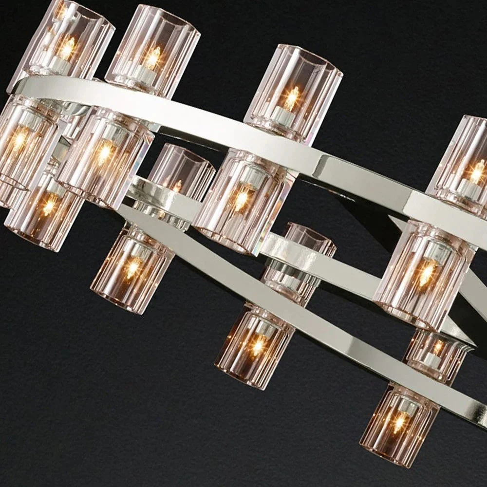 Circular Pendant Light with Crystal Glass Shades - Image 5