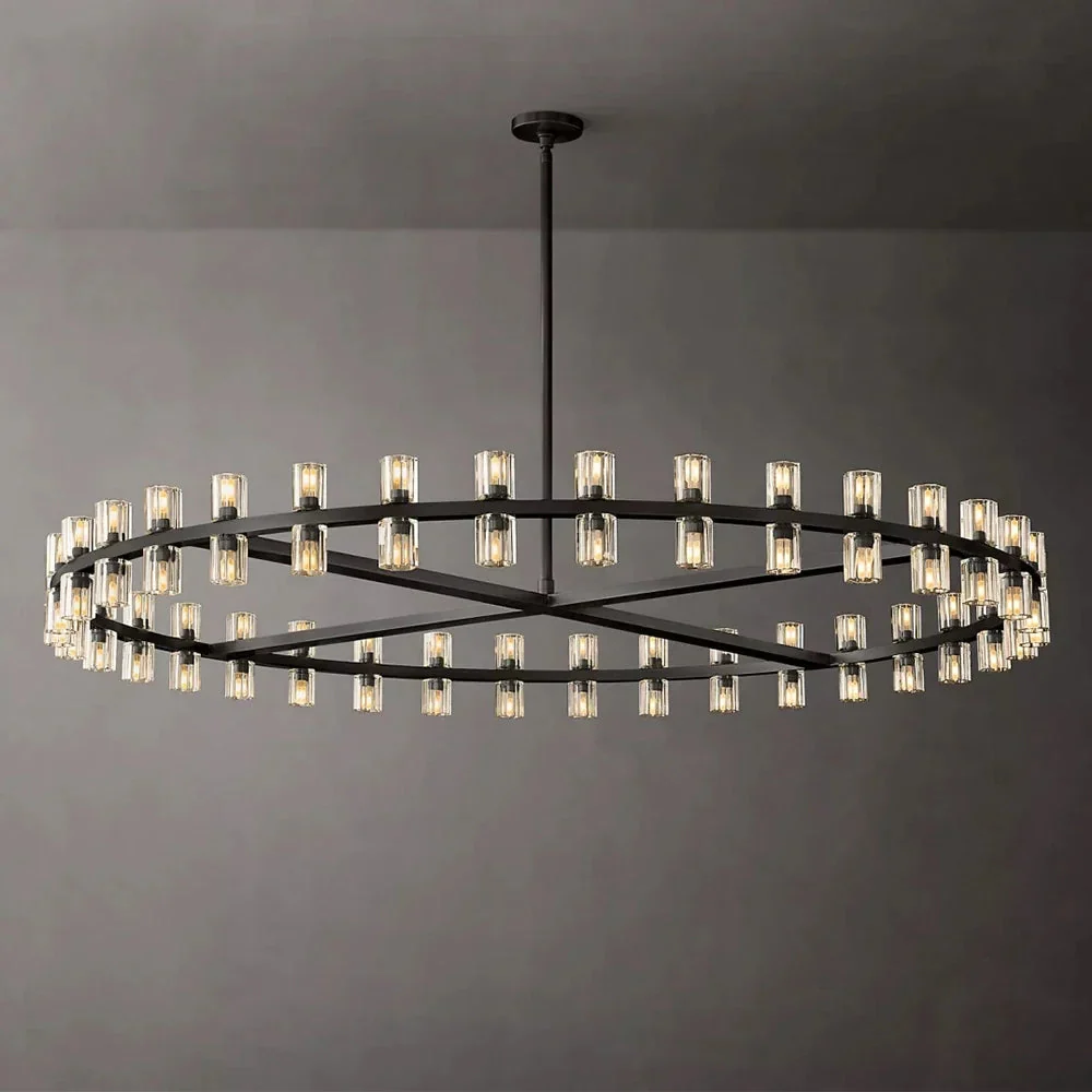 Circular Pendant Light with Crystal Glass Shades - Image 6