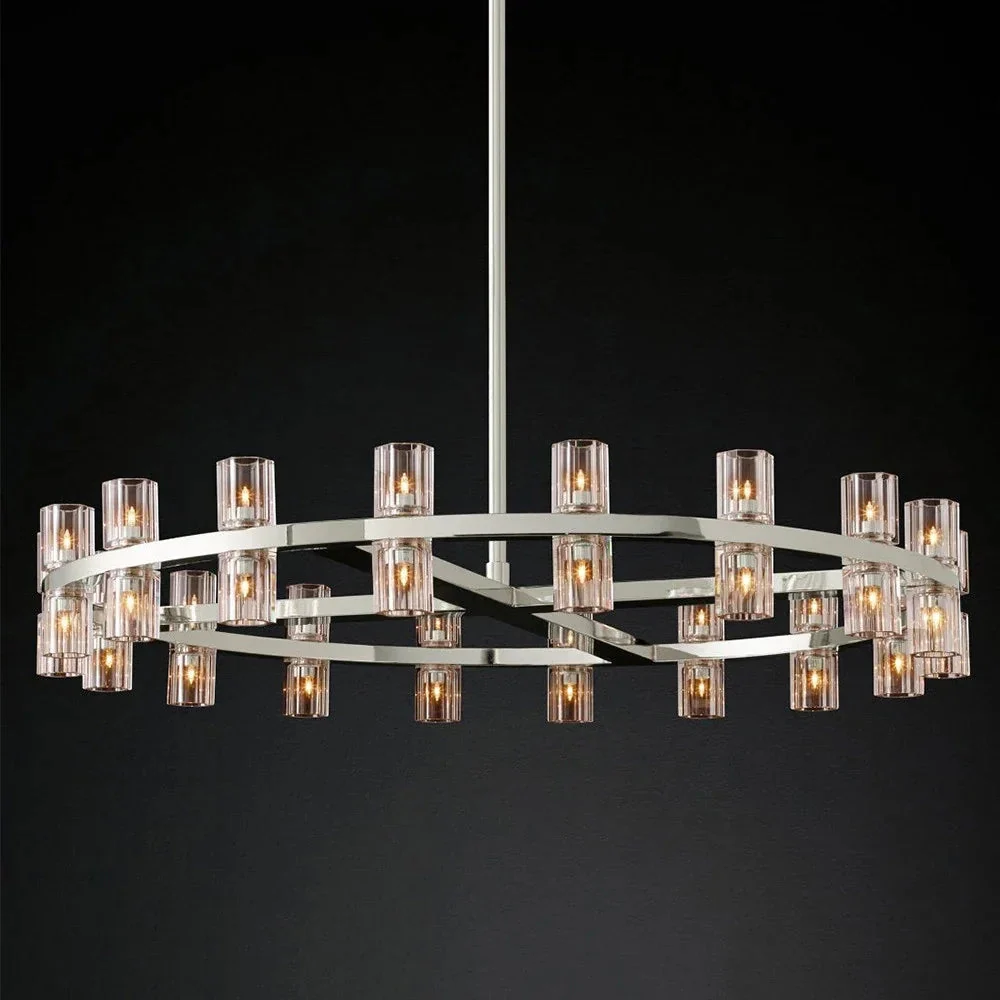 Circular Pendant Light with Crystal Glass Shades - Image 7