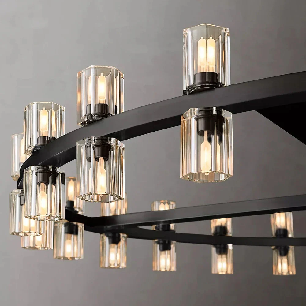 Circular Pendant Light with Crystal Glass Shades - Image 8
