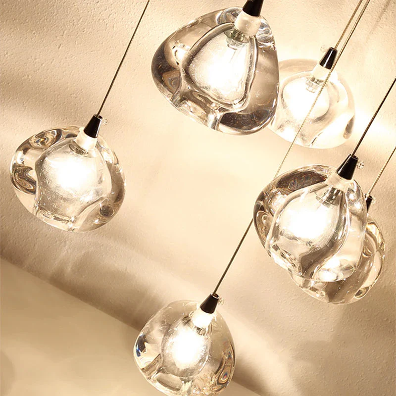 Clear Crystal Bubble Chandelier For High Ceiling Foyer - Image 5