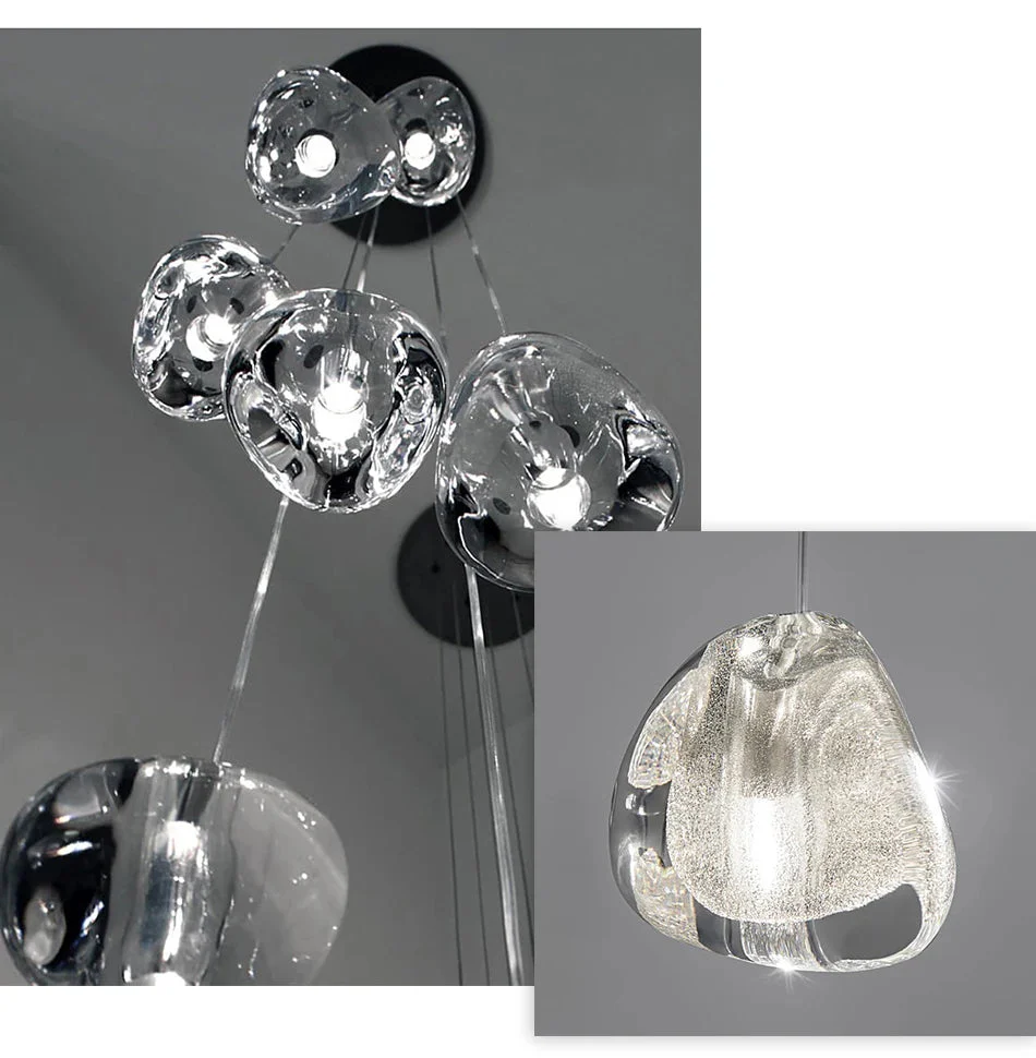 Clear Crystal Bubble Chandelier For High Ceiling Foyer - Image 6