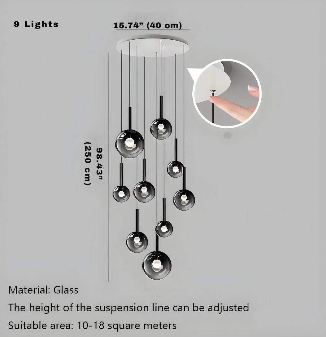 Cleo Bubble Staircase Chandelier - Image 11
