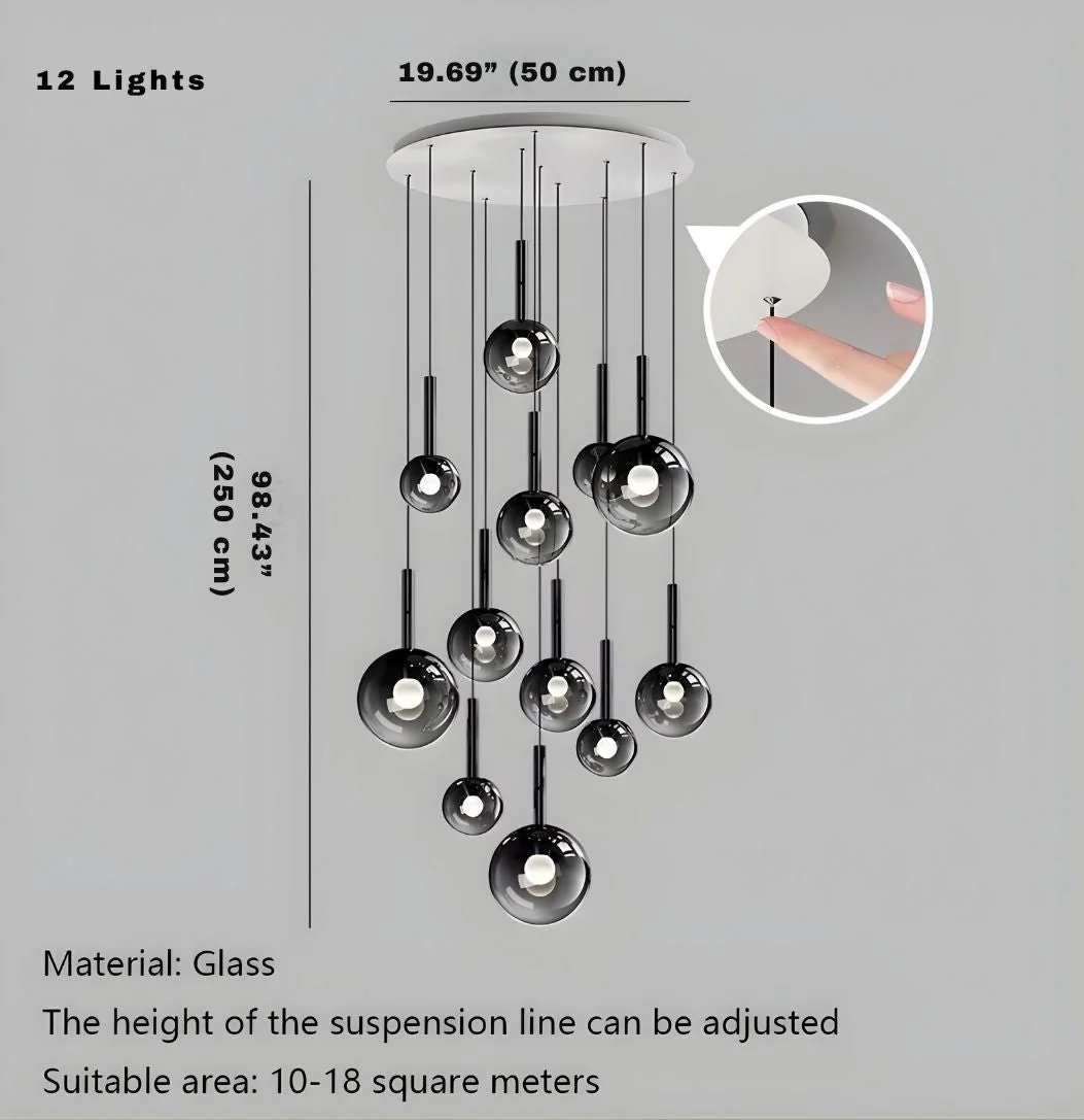 Cleo Bubble Staircase Chandelier - Image 12