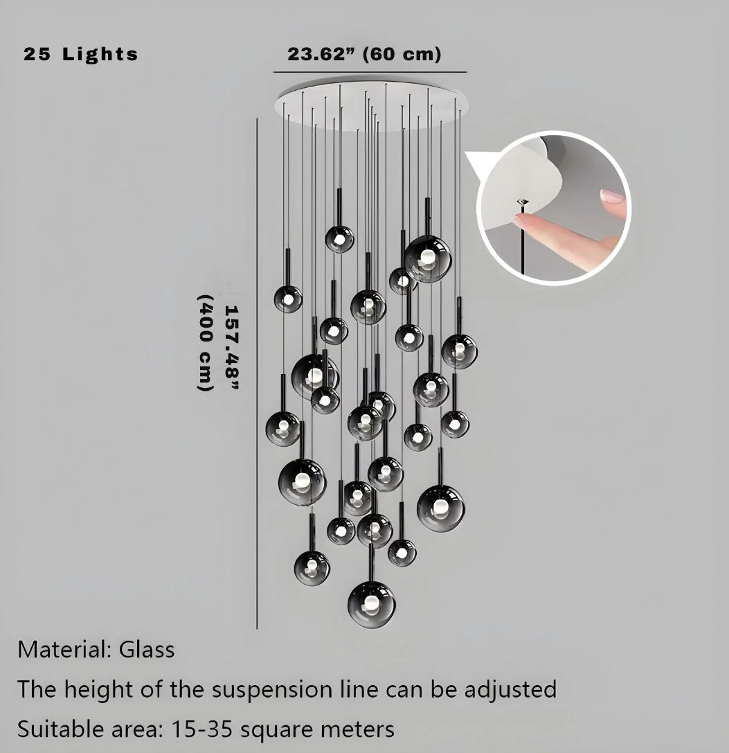 Cleo Bubble Staircase Chandelier - Image 14