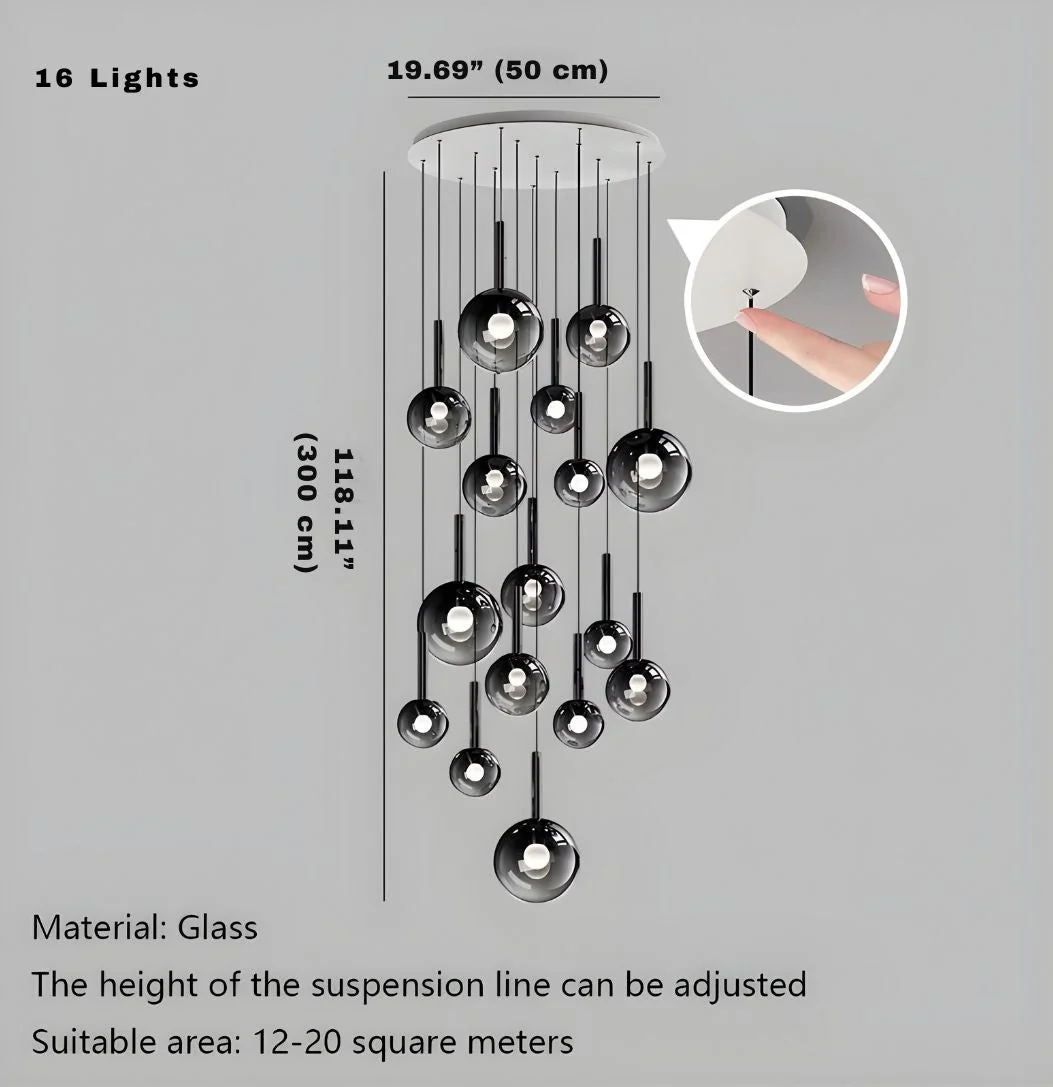 Cleo Bubble Staircase Chandelier - Image 15
