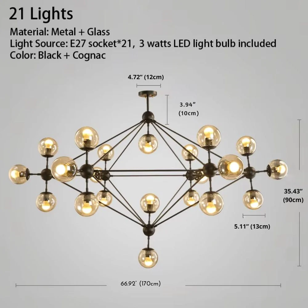 Contemporary Black Chandeliers 15/21 Heads - Image 8