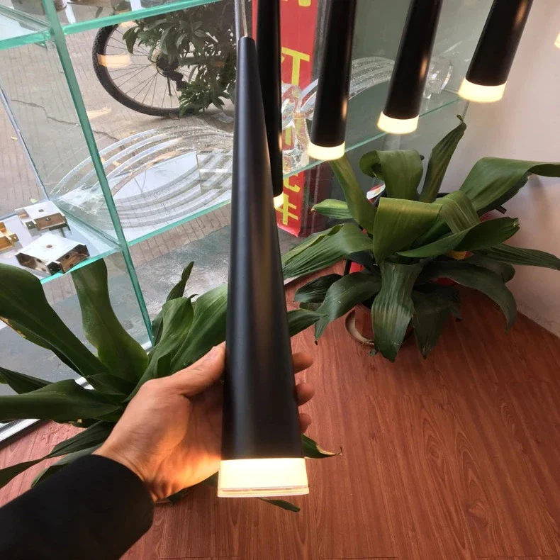 Contemporary Black LED Pendant Light for Stairwell - Image 7