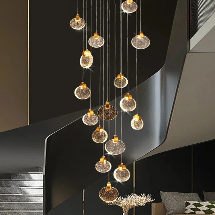 Contemporary LED Chandelier with Crystal Pendant - Image 2