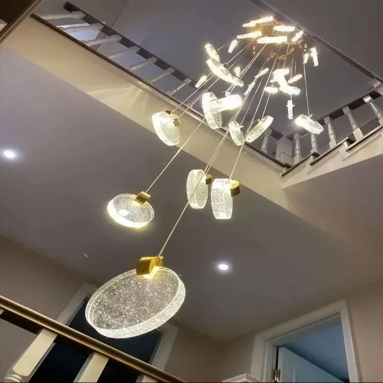 Contemporary LED Chandelier with Crystal Pendant - Image 4