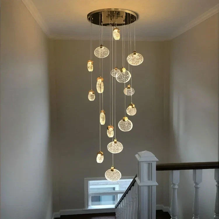 Contemporary LED Chandelier with Crystal Pendant - Image 5