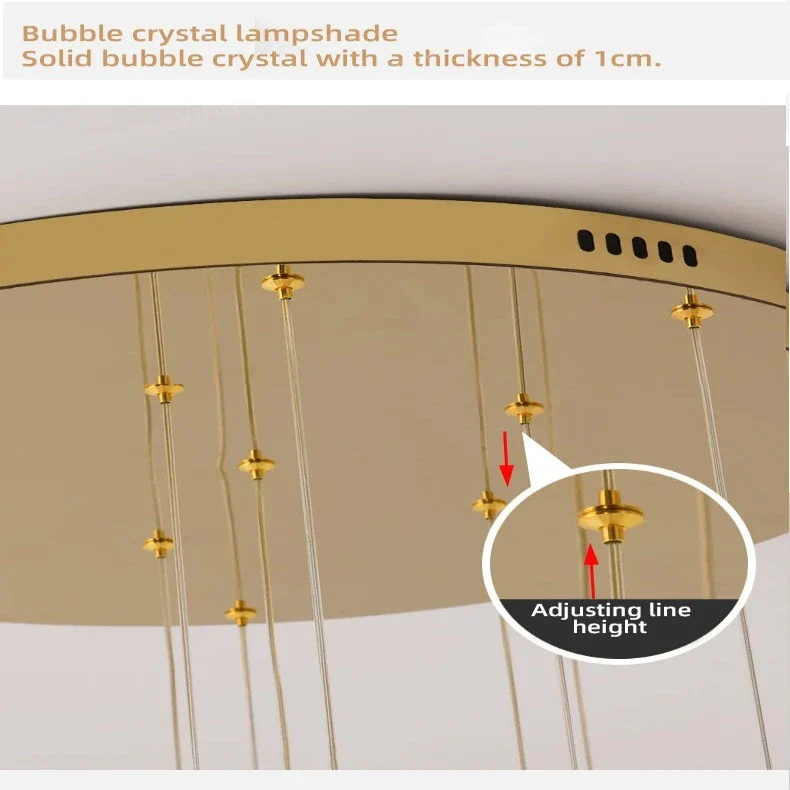 Contemporary LED Chandelier with Crystal Pendant - Image 6