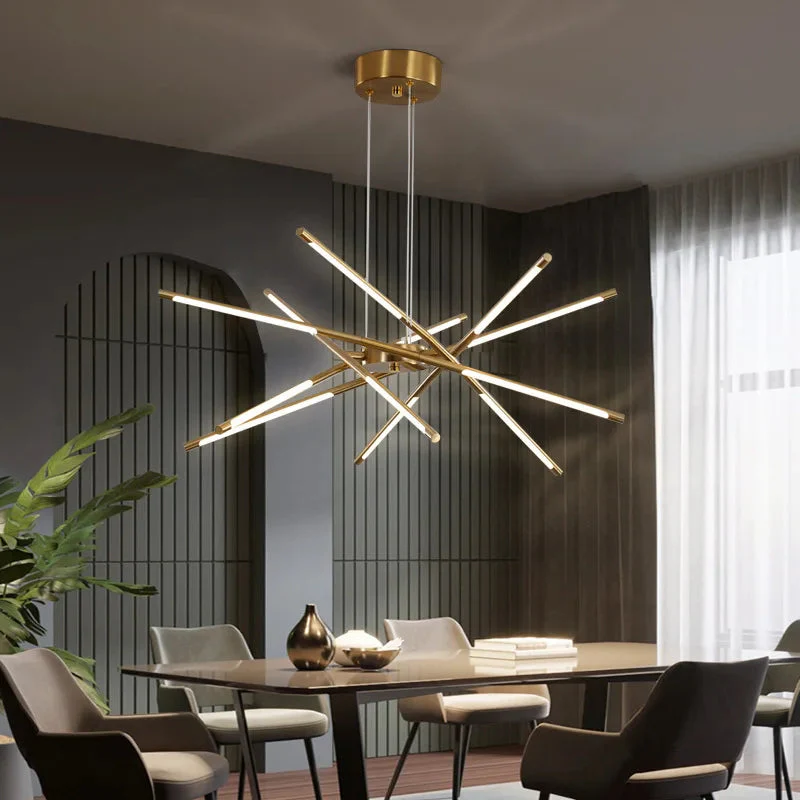 Contemporary LED Spoke Pendant Light Fixture - Image 2