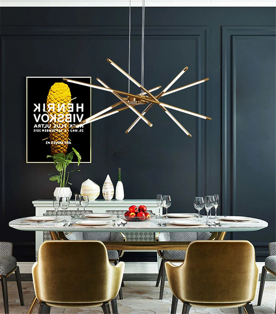Contemporary LED Spoke Pendant Light Fixture - Image 6