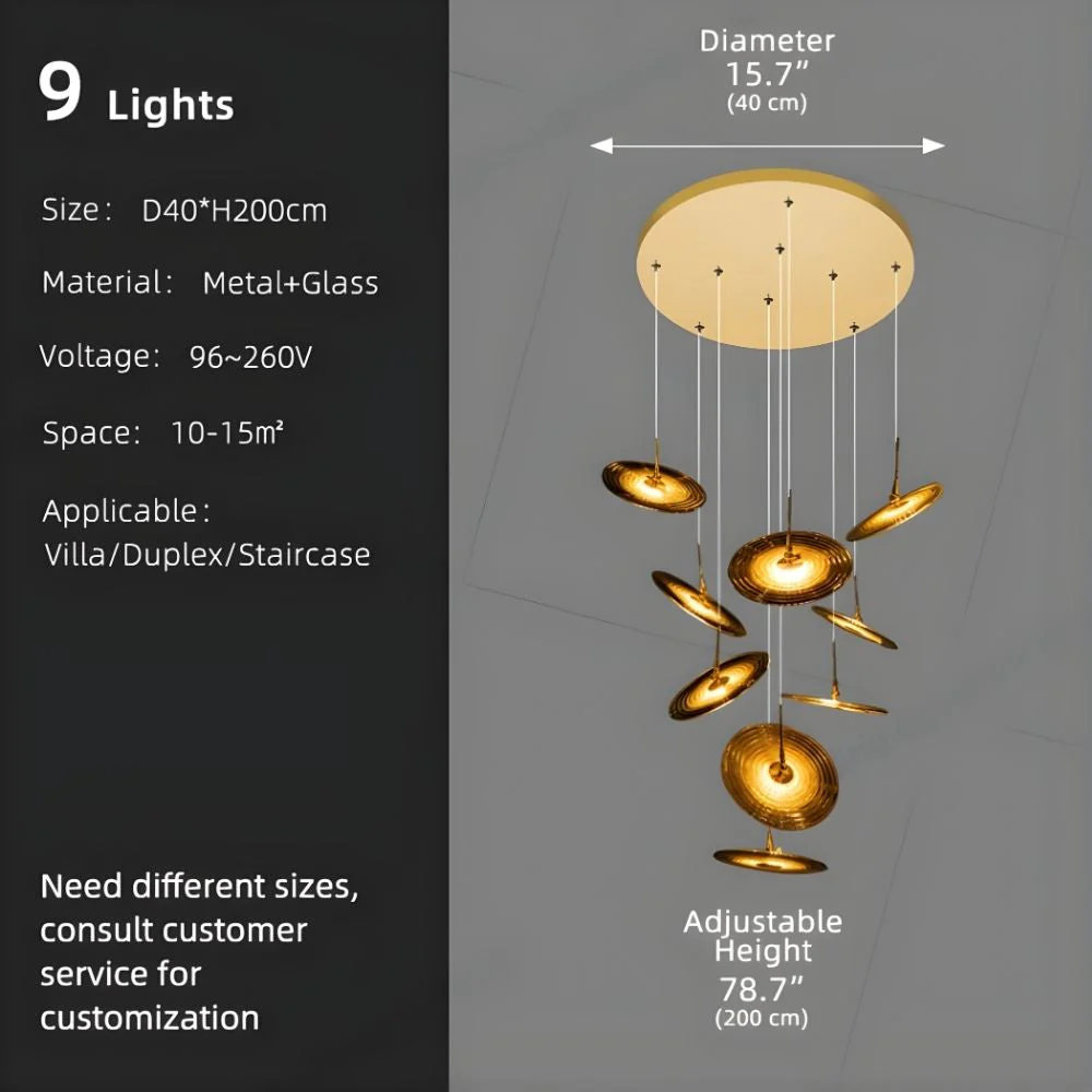 Coren Multi Glass Pendant Chandelier - Image 11