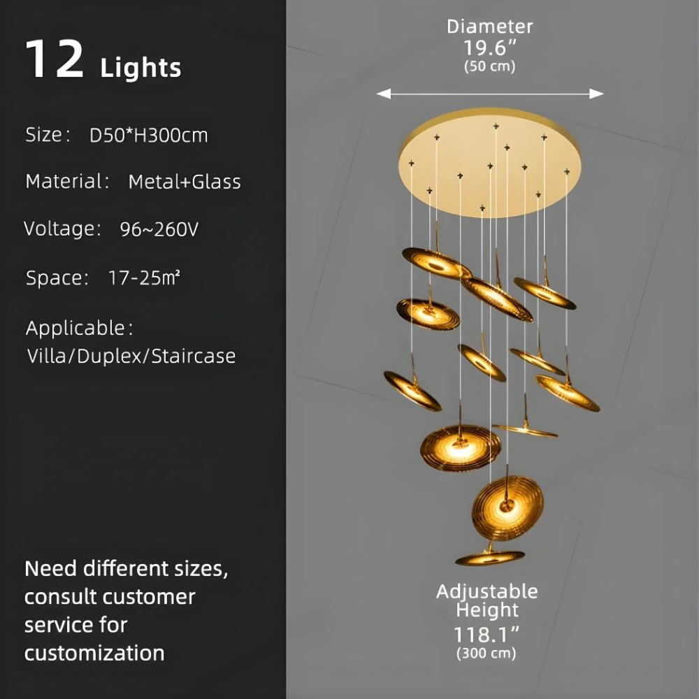Coren Multi Glass Pendant Chandelier - Image 12