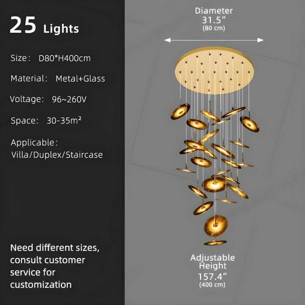 Coren Multi Glass Pendant Chandelier - Image 13