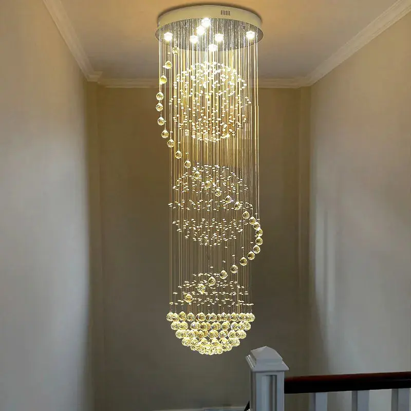 Crystal High Ceiling Stairwell Lighting - Image 3