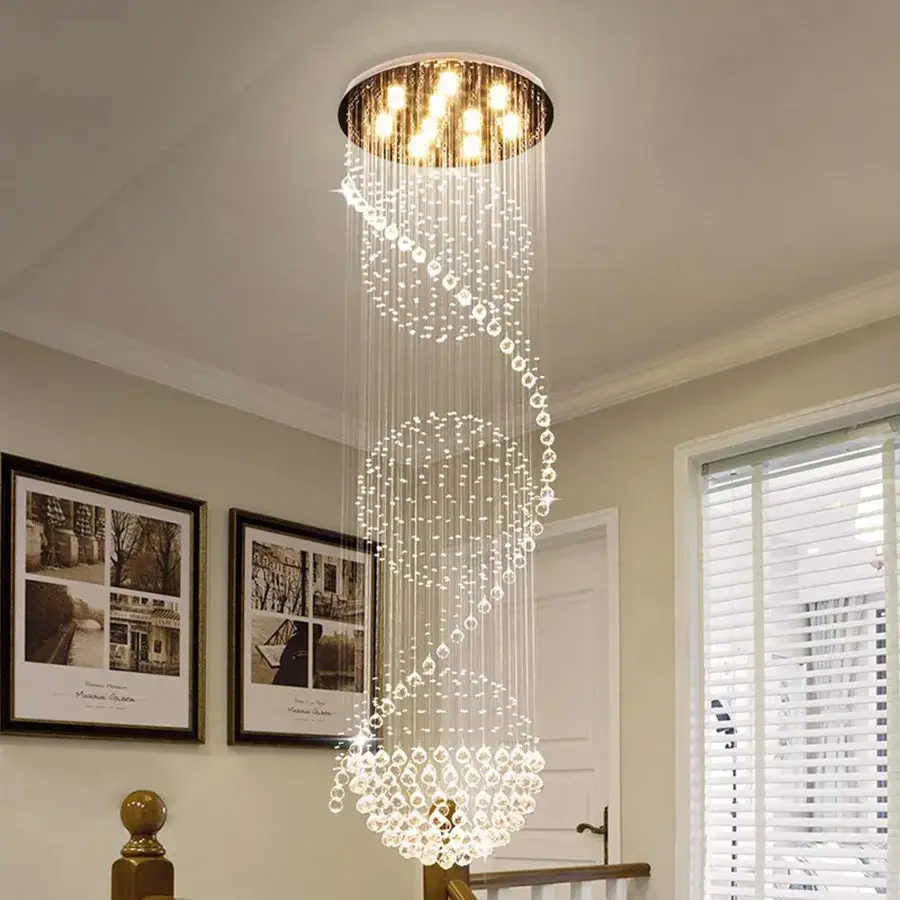 Crystal High Ceiling Stairwell Lighting - Image 4